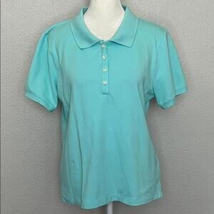 JCrew Factory Pique Polo Aqua Size Medium